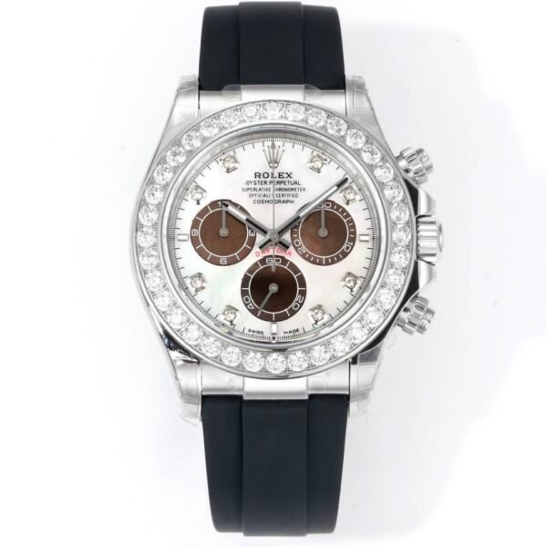 Rolex Cosmograph Daytona 40mm N+ Factory V2 Weighted Baguette Bezel Automatic Watch