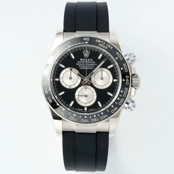 Rolex Cosmograph Daytona 18K Gold Plated Automatic Chronograph Watch Rubber Strap