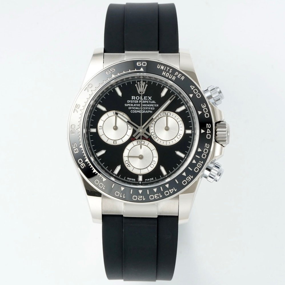 Rolex Cosmograph Daytona 18K Gold Plated Automatic Chronograph Watch Rubber Strap