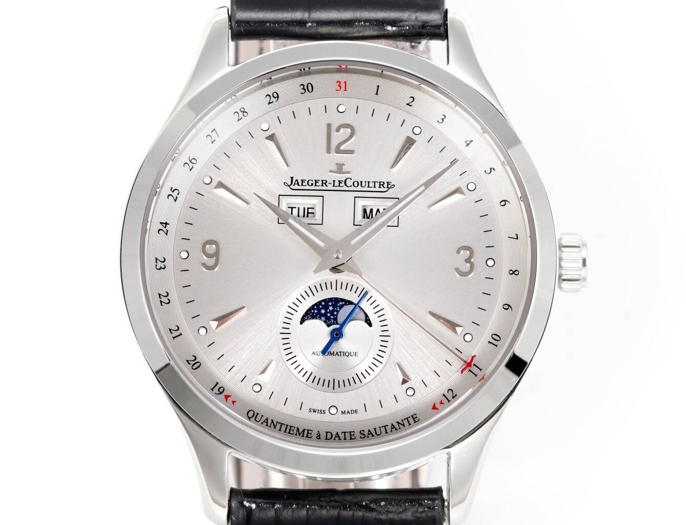 Jaeger-LeCoultre Master Calendar Moon Phase Automatic Watch 40mm Genuine Leather Strap