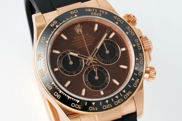 Rolex Cosmograph Daytona 18K Gold Plated Automatic Chronograph Watch Rubber Strap - 2