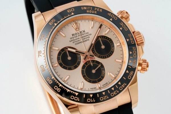 Rolex Cosmograph Daytona 18K Gold Plated Automatic Chronograph Watch Rubber Strap - 2
