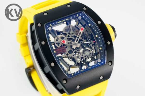 Richard Mille RM035 Americas Hollow Tonneau Mechanical Watch Magnesium Alloy Rubber Strap Multi Colors - 2