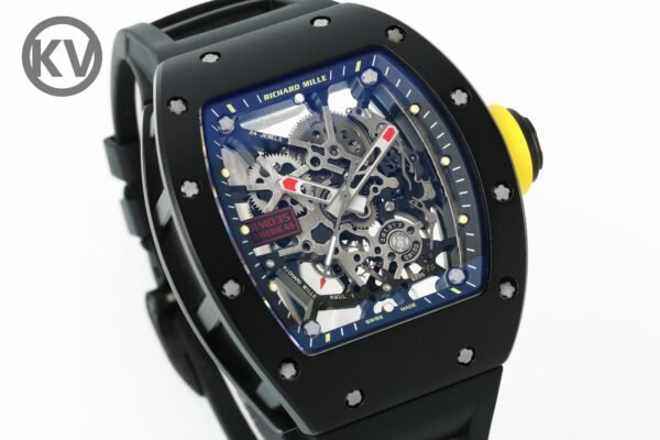 Richard Mille RM035 Americas Hollow Tonneau Mechanical Watch Magnesium Alloy Rubber Strap Multi Colors - 2