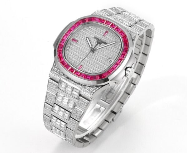 Patek Philippe Nautilus 40mm Full Diamond Automatic Watch | Cal.324 SC Movement Stainless Steel Bracelet - 2