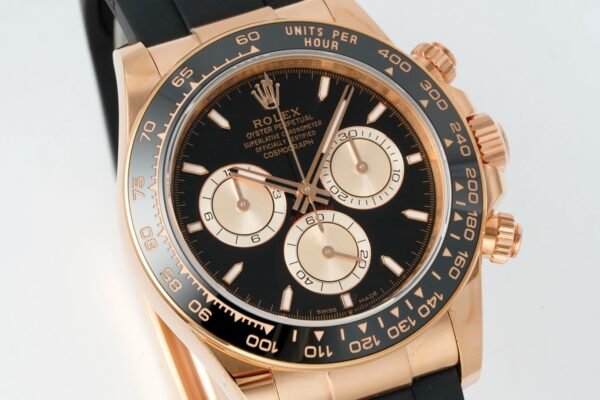Rolex Cosmograph Daytona 18K Gold Plated Automatic Chronograph Watch Rubber Strap - 2