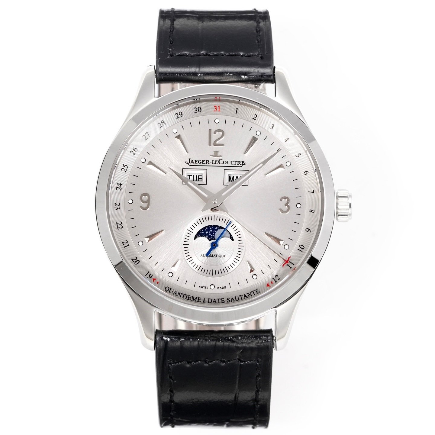Jaeger-LeCoultre Master Calendar Moon Phase Automatic Watch 40mm Genuine Leather Strap