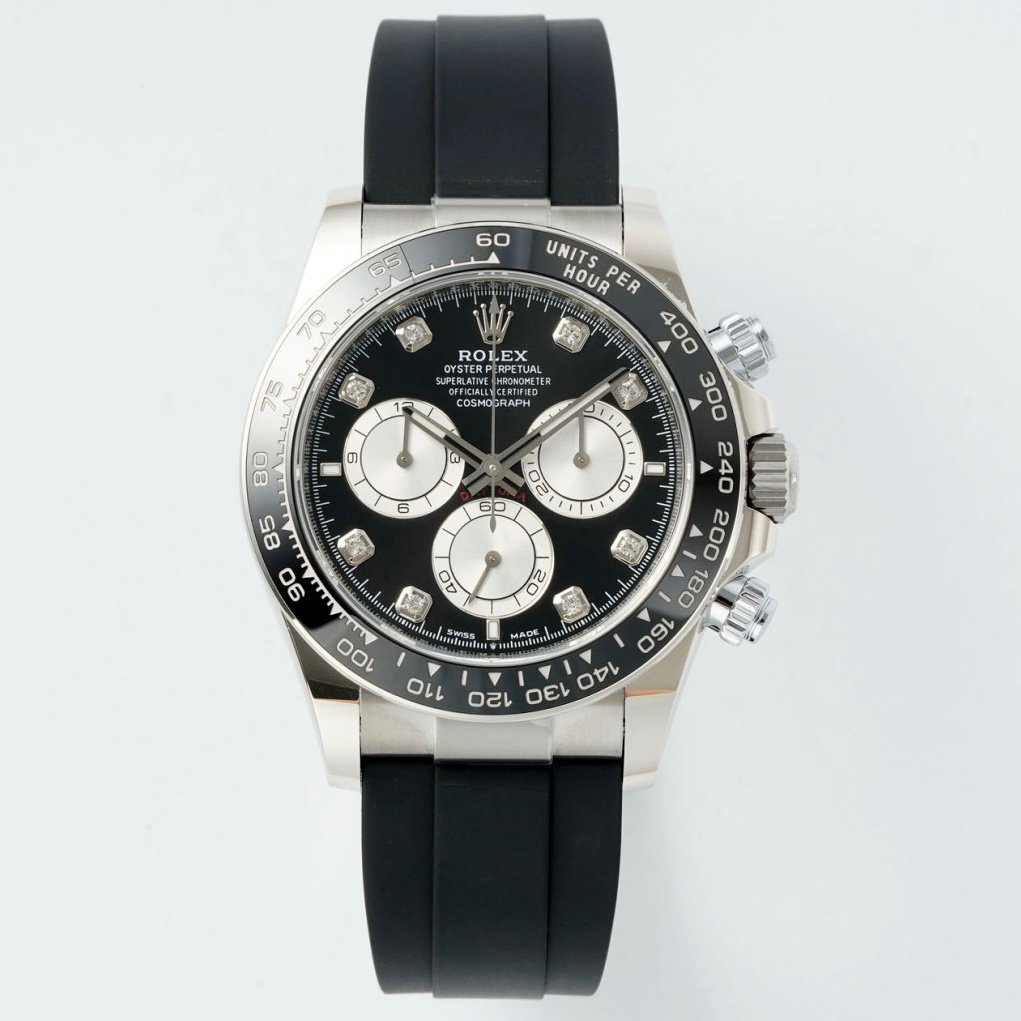 Rolex Cosmograph Daytona 18K Gold Plated Automatic Chronograph Watch Rubber Strap