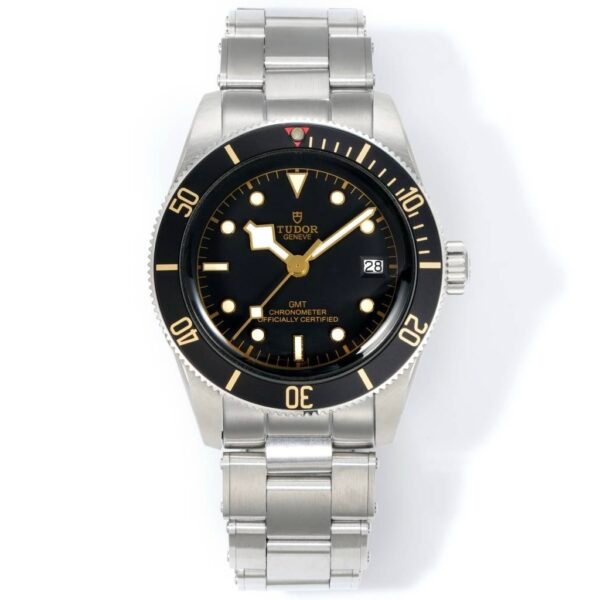 Tudor Black Bay GMT Automatic Diver Watch 41mm, Domed Sapphire Crystal, Rivet Stainless Steel Bracelet, Multiple Ceramic Bezel Color Options