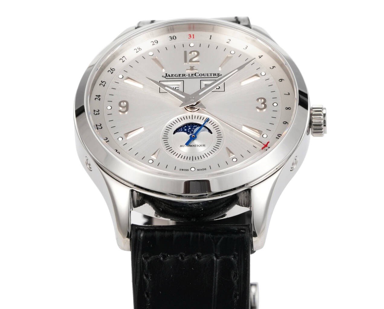 Jaeger-LeCoultre Master Calendar Moon Phase Automatic Watch 40mm Genuine Leather Strap