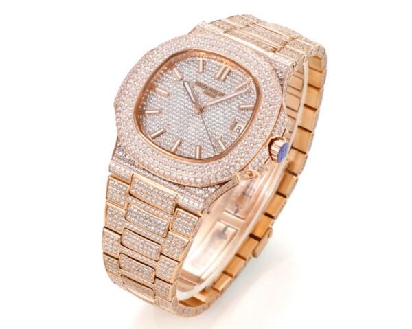 Patek Philippe Nautilus 40mm Full Diamond Automatic Watch | Cal.324 SC Movement Stainless Steel Bracelet - 2