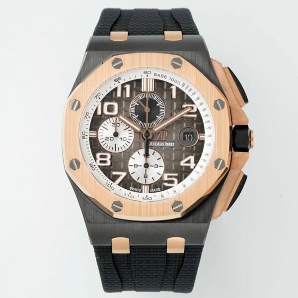 Audemars Piguet Ceramic Chronograph 44mm Sports Watch Rubber Strap