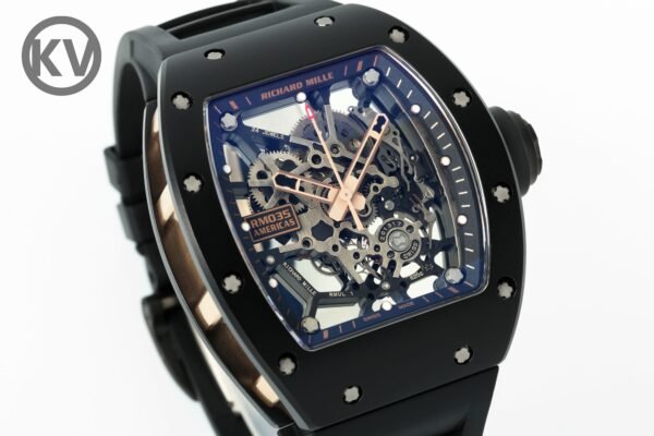 Richard Mille RM035 Americas Hollow Tonneau Mechanical Watch Magnesium Alloy Rubber Strap Multi Colors - 2