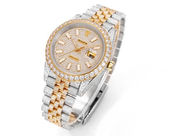Rolex MS Factory Datejust 41mm Full‑Paved Diamond Watch 904L Steel 3235 Automatic Movement Rainbow Bezel - 2