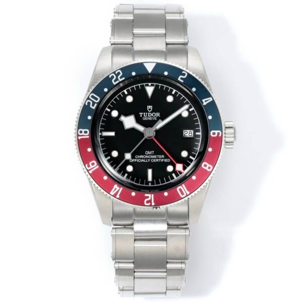 Tudor Black Bay GMT Automatic Diver Watch 41mm, Domed Sapphire Crystal, Rivet Stainless Steel Bracelet, Multiple Ceramic Bezel Color Options