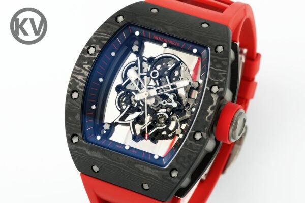 Richard Mille RM055 Tonneau Hollow Automatic Watch Light 74.3g FKM Rubber Strap - 2