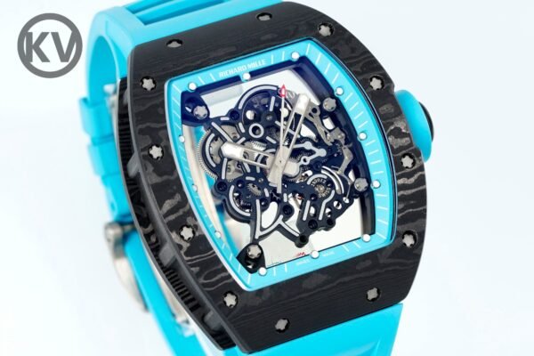 Richard Mille RM055 Tonneau Hollow Automatic Watch Light 74.3g FKM Rubber Strap - 2